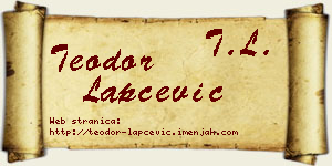Teodor Lapčević vizit kartica